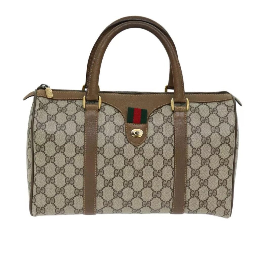 GUCCI GG Supreme Web Sherry Line Boston Bag - Picture 10 of 16